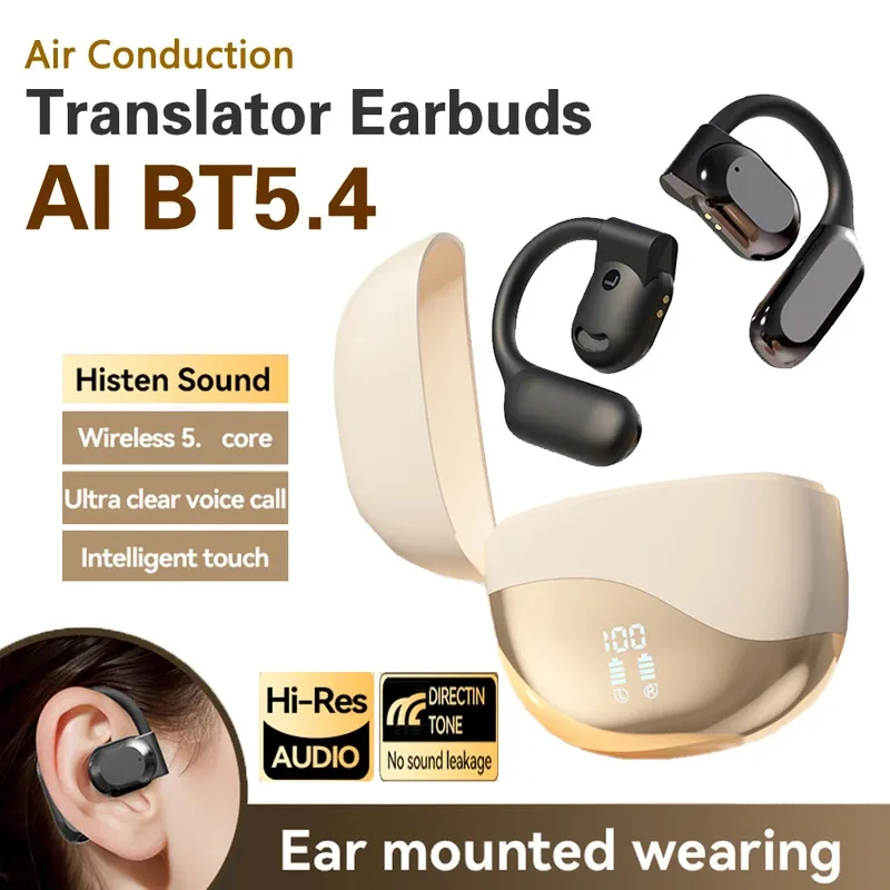 

Real-time AI Translator Earbuds - Bluetooth 5.4 Multi-Language Voice Translation Wireless Headset