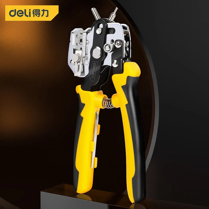 Deli Multifunctional Punching Pliers Household Small Belt Watch Leather Bag Puncher Labor saving Single Hole Punching Tool