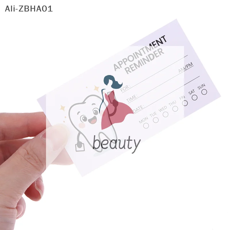 

100pcs Professional Patient Notification Cards With Checkboxes Time & Date Cute Tooth Design Dental Appointment Reminder Cards