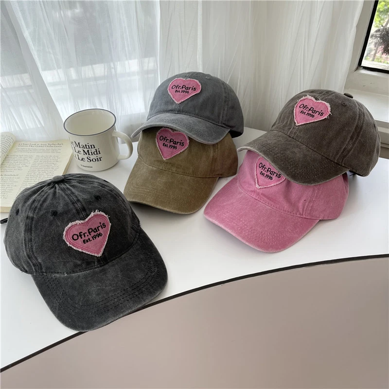 Embroidered Peaked Cap Sweet Cool Sun Hat Korean Style Versatile Curved Brim Trendy Baseball Cap Spring Autumn image 5