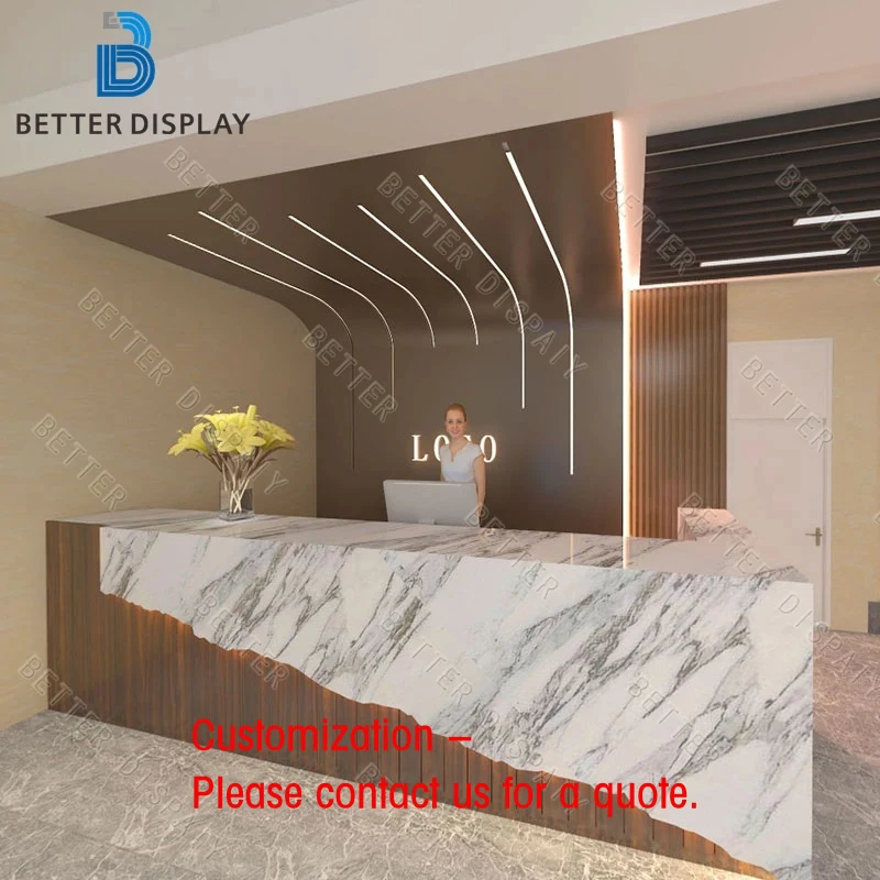 custom.Modern Front Reception Counter Cosmetic Hospital Medical Luxury Beauty Salon Reception Desk
