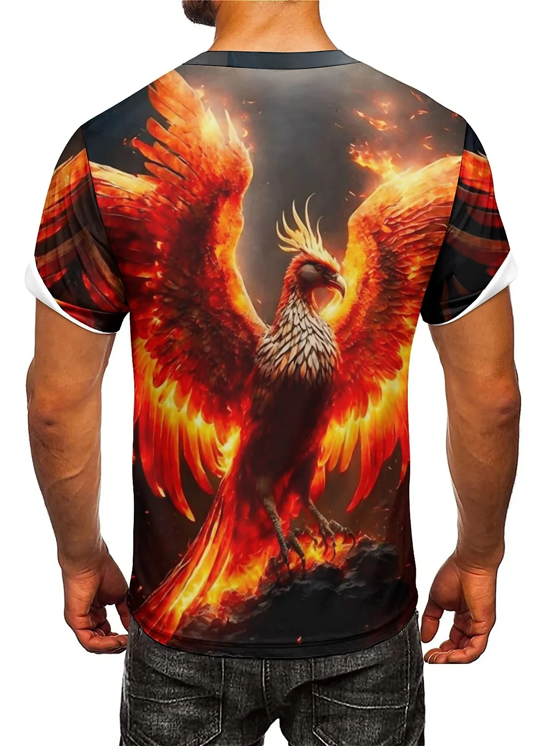 Vibrant Color Design, Men's 3D Printed Short-sleeved T-shirts Are Lightweight and Breathable Polyester Fabric