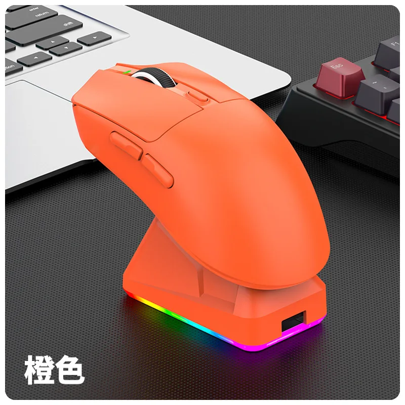 Wireless Gaming Mouse with RGB Charging Dock 3 Mode Bluetooth 2.4G USB‑C Rechargeable Ergonomic Computer Mouse For PC Laptop Off