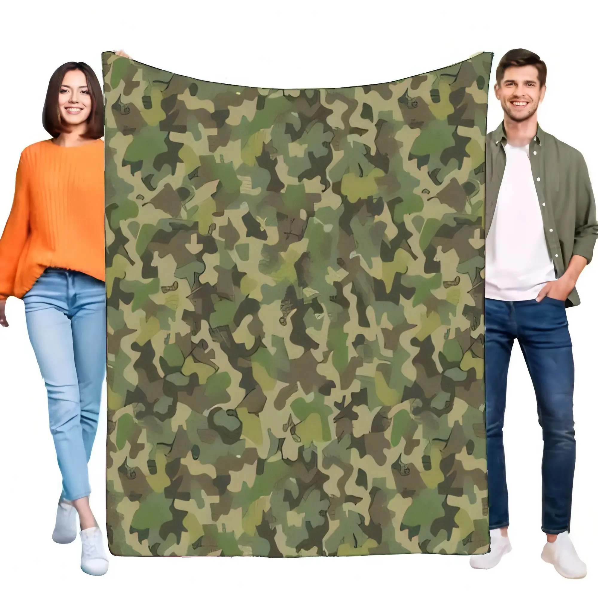 Camouflage Blanket Soft Warm Cozy Throw for Camping, Outdoor Adventures, Home Decor, Lightweight and Easy to Carry, Perfect Gift
