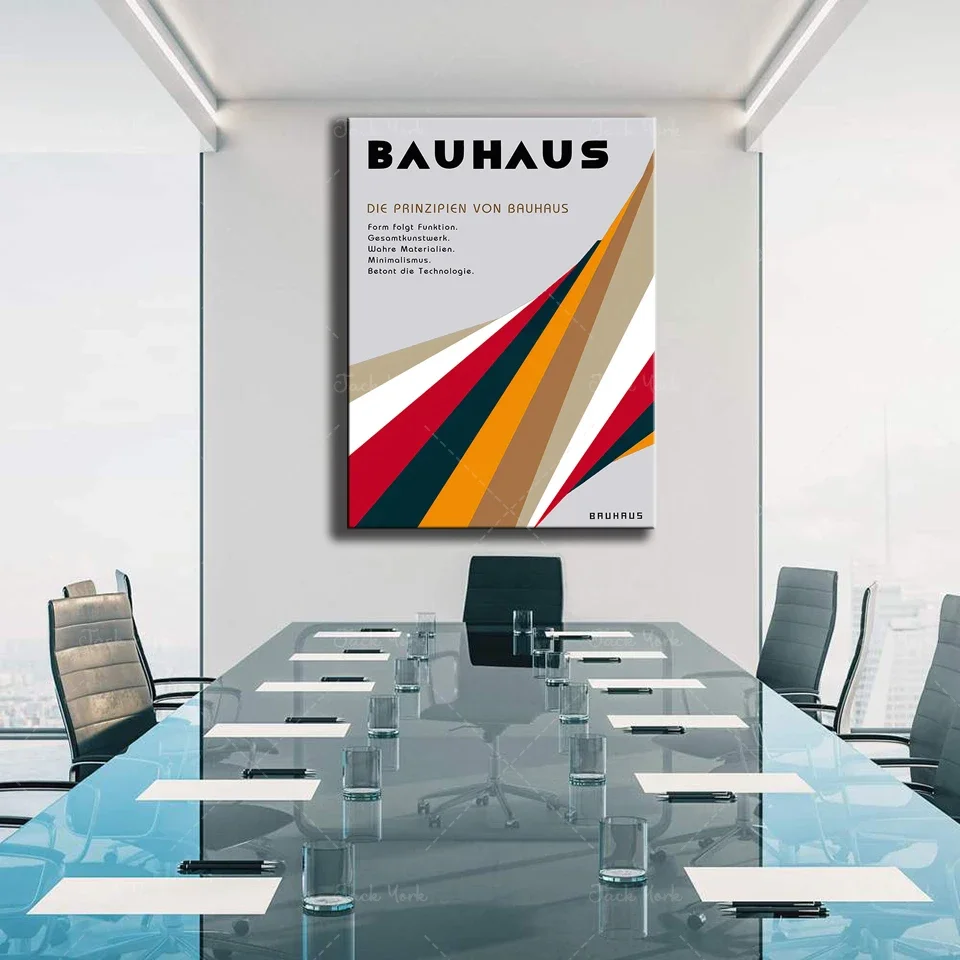 Bauhaus Exhibition Poster Retro Abstract Wall Art Print Vintage Architecture For Living Room Home Decor