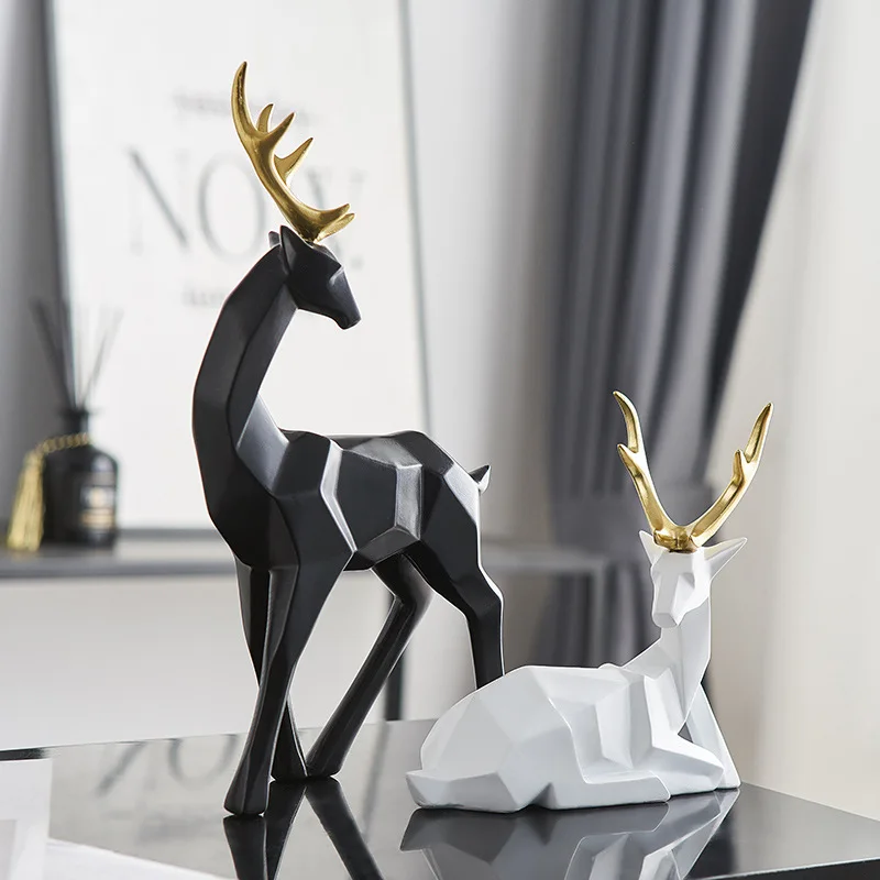 DSA Modern Simple Creative Office Desktop Decorations Living Room Entrance Home Furnishings TV Cabinet Wine Cabinet Deer