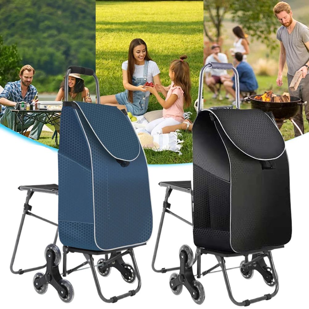 

Foldable Shopping Spare Bag Portable Small Trolley Grocery Cart Dolly Storage Bag Folding Shopping Cart Truck Cart with Wheels