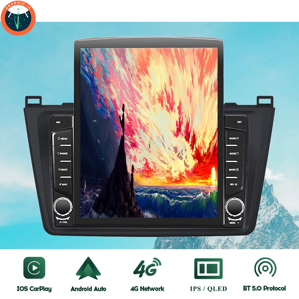 Android 14.0 8G Ram Car Radio Audio Multimedia DVD Player For Mazda 6 Rui wing 2007 2008 2009 2010 2011 2012 2Din GPS Navigation