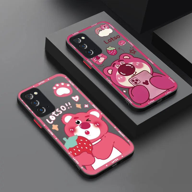 Lotso Strawberry Bear Phone Case For Samsung Note 10 20 M01 M02 M30 M40 M60 S M23 M33 M42 M52 M53 5G M11 M20 M22 M31 M32 M51 M62