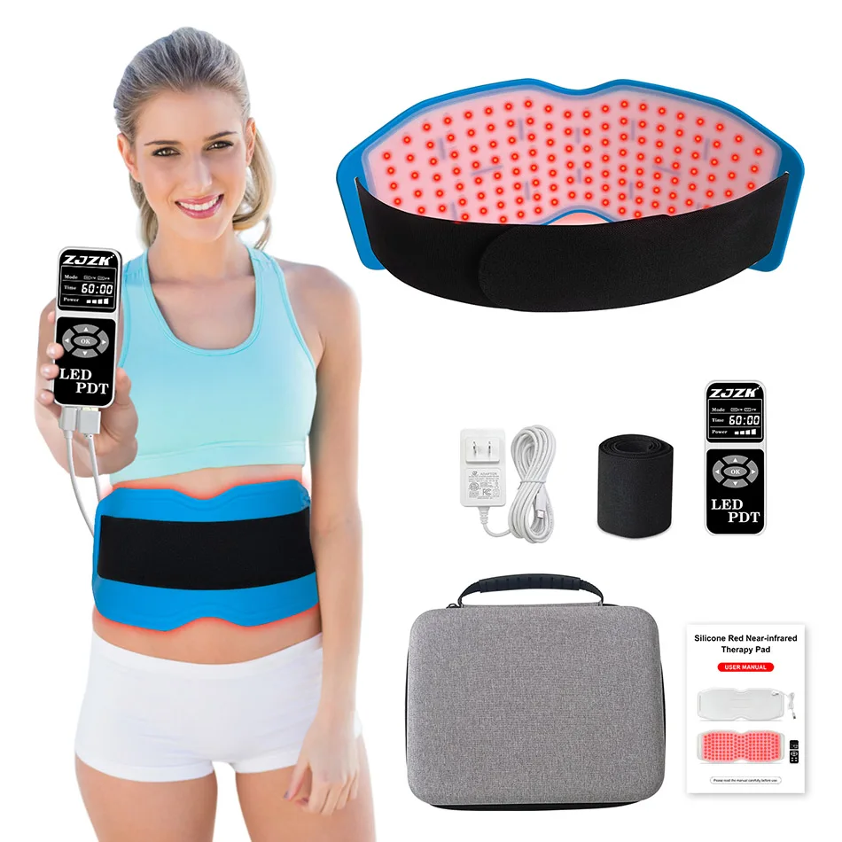 ZJZK New Arrival Food Grade Soft Silicone Red Near-infrared Therapy Pad Body Shaping Massage Equipment 24W 660nm+850nm+940nm