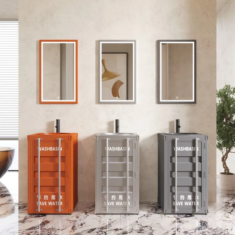 

Column Washbasin Container Creative Industrial Wind Customized Washcabinet Integrated Personalized Commercial Small Washbasin