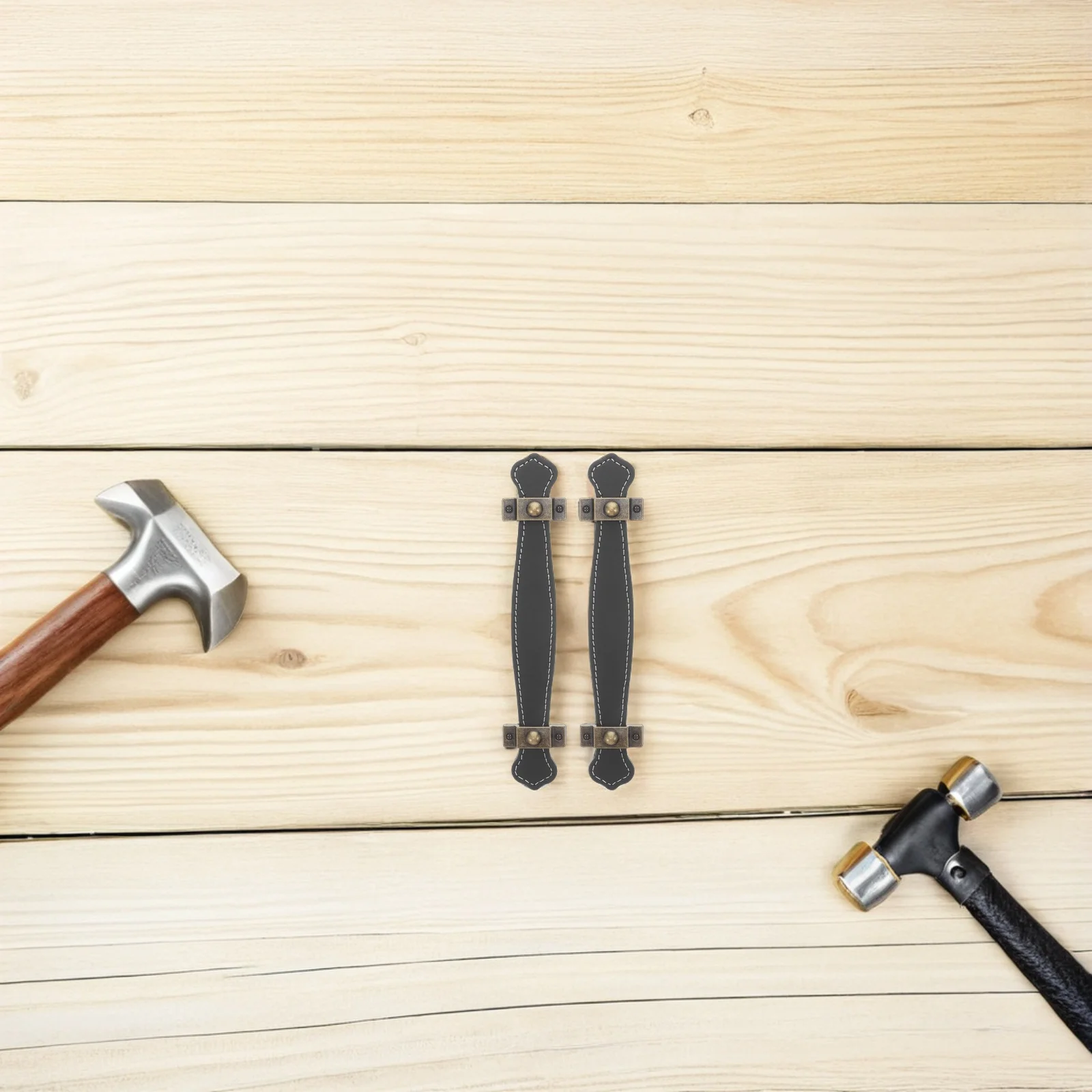 

2pcs Pu Handle Vintage Zinc Alloy Drawer Pull For Cabinet Kitchen Bathroom Dresser Trunk Replacement Handles