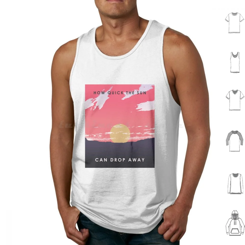 Sun Drop Away Tank Tops Print Cotton Sunset Nature Pink Sun Music 90s 1990s Black Ten Album Grunge Good Song