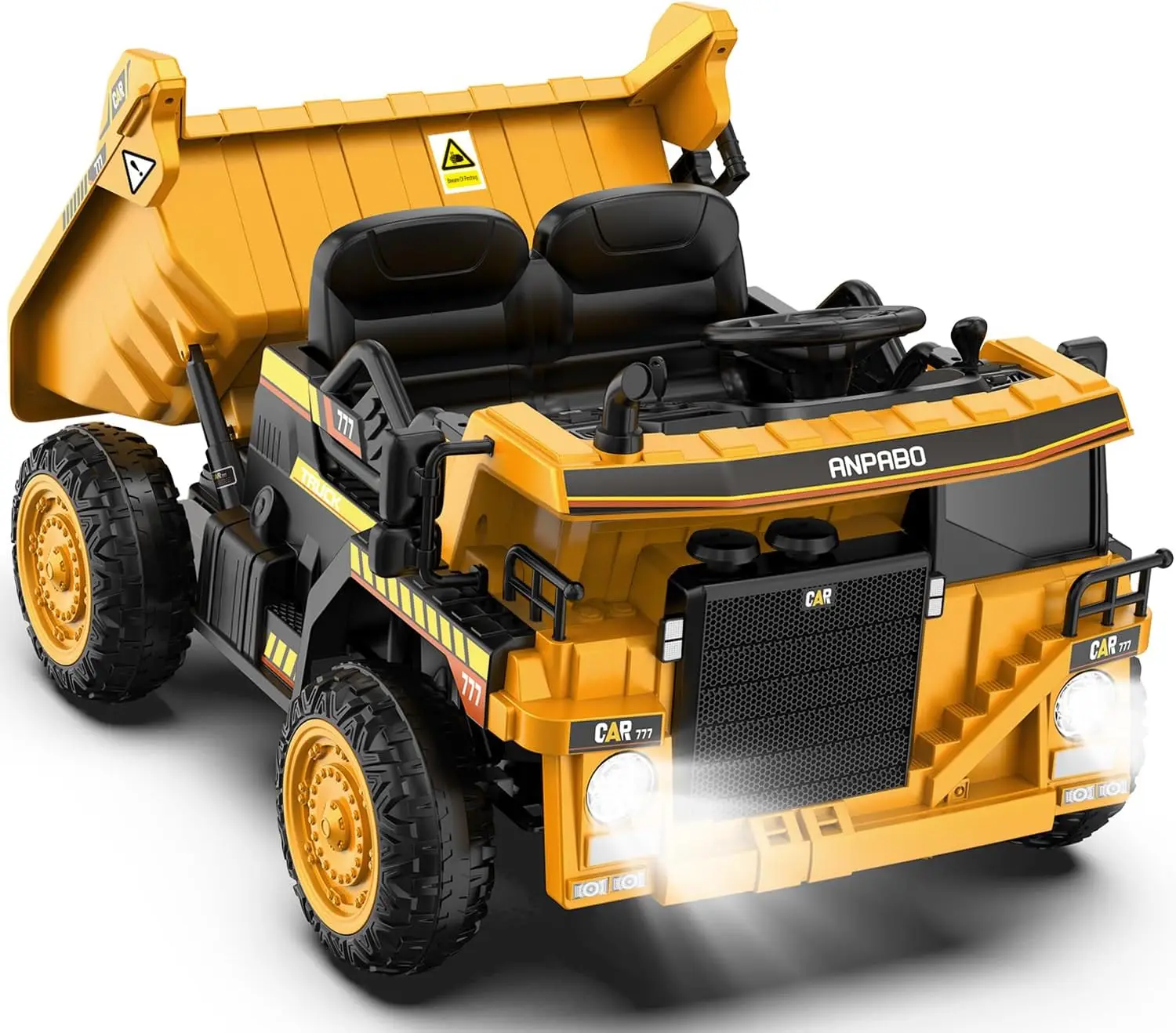 

Truck, 12V Ride on Car with Remote Control, Electric Dump Bed and Extra Shovel, Ride on Construction Vehicle with