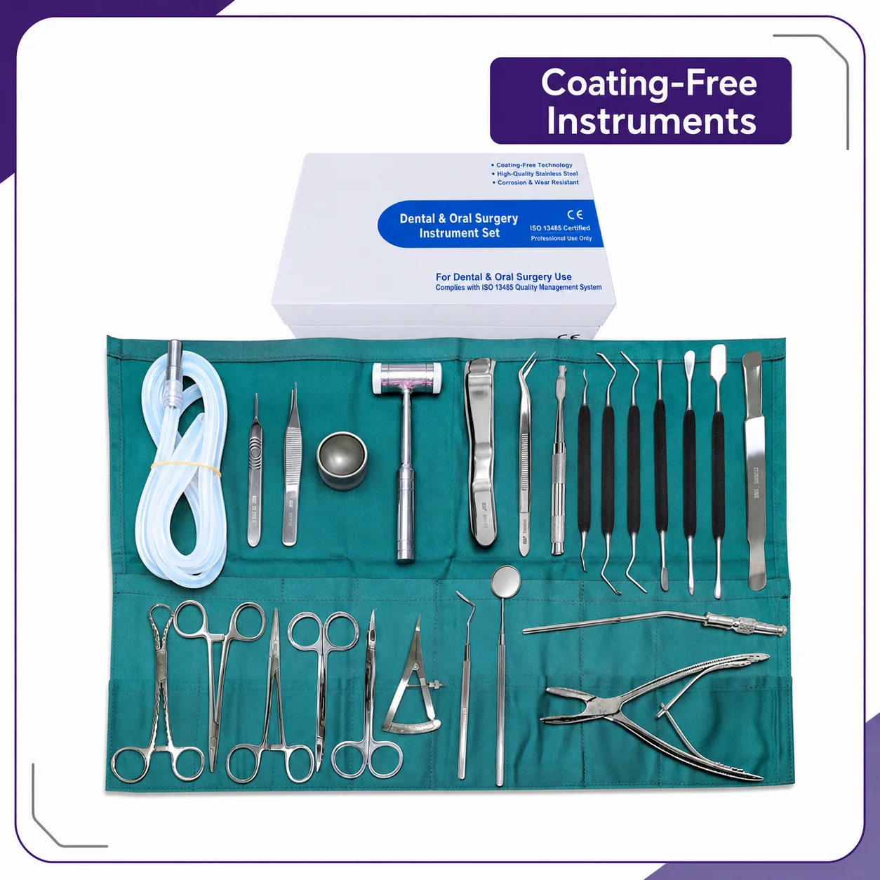 26PCS Dental Implant Surgery Instrument Kit Stainless Steel Implant Surgical Tool Set for Dental Clinic