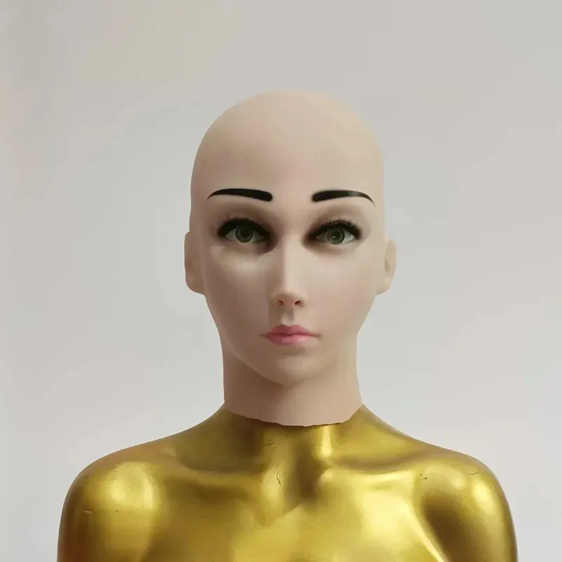 

Adult Full Head Mask High Quality Female-shaped Headpiece Dress Up Pseudo Girl Halloween Cosplay Accessory Mask Carnival Woman