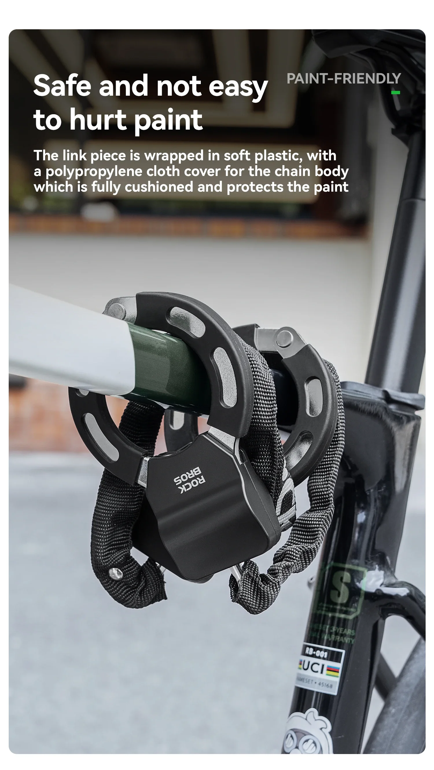 ROCKBROS Lokaler Versand Fahrradschloss Diebstahlschutz Roller Motorräder Schloss Zinklegierung Schließzylinder Kettenschloss Fahrradschlösser Sicheres Zubehör – Detail 8