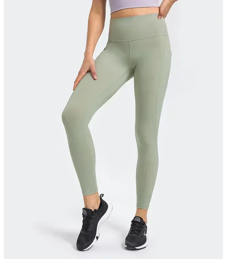 Lemon celana legging wanita, celana legging mulus Cepat Kering bernapas olahraga Fitness Gym, celana ketat olahraga Yoga lembut