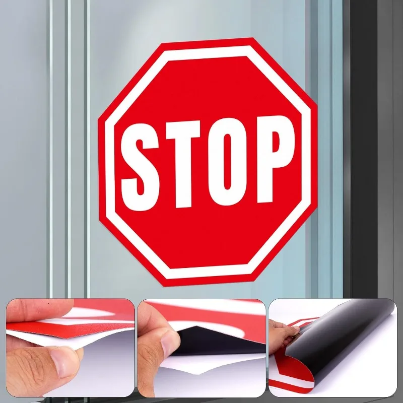 15CM Stop Road Warning Sign Large Self Adhesive Sticker Caution Safety Vinyl Waterproof Label for Car Bus Street Traffic Parking