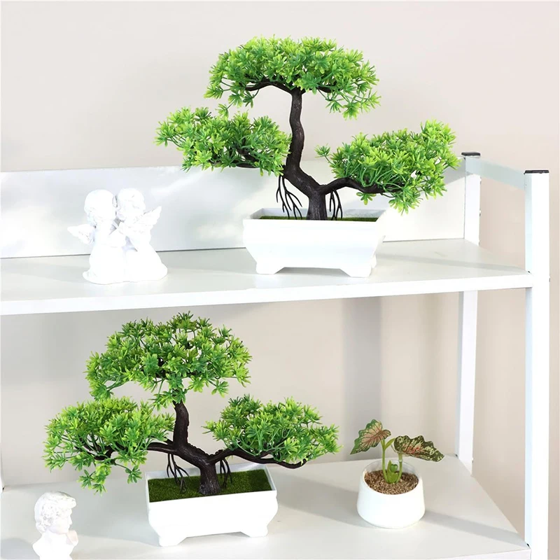Künstliche Bonsai-Kunststoff-Bionic-Fake-Pflanze für Zuhause, Zimmer, Innenbereich, Büro, Dekoration, Garten, Außendekoration, Schreibtisch, Badezimmer, grüner Baum – Detail 7