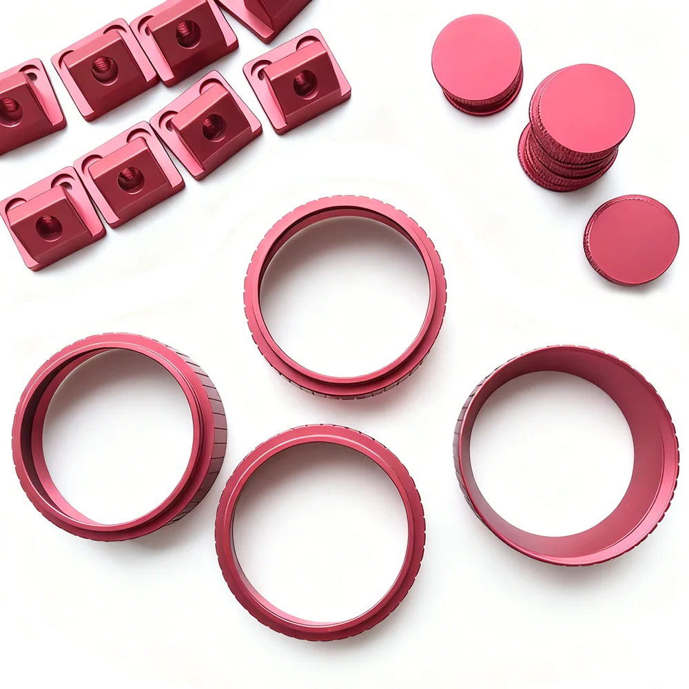 Custom Aluminum Alloy Turning Parts CNC Machining Services Surface Treatment: Anodized Red Five-Axis Vertical Machining Center 3