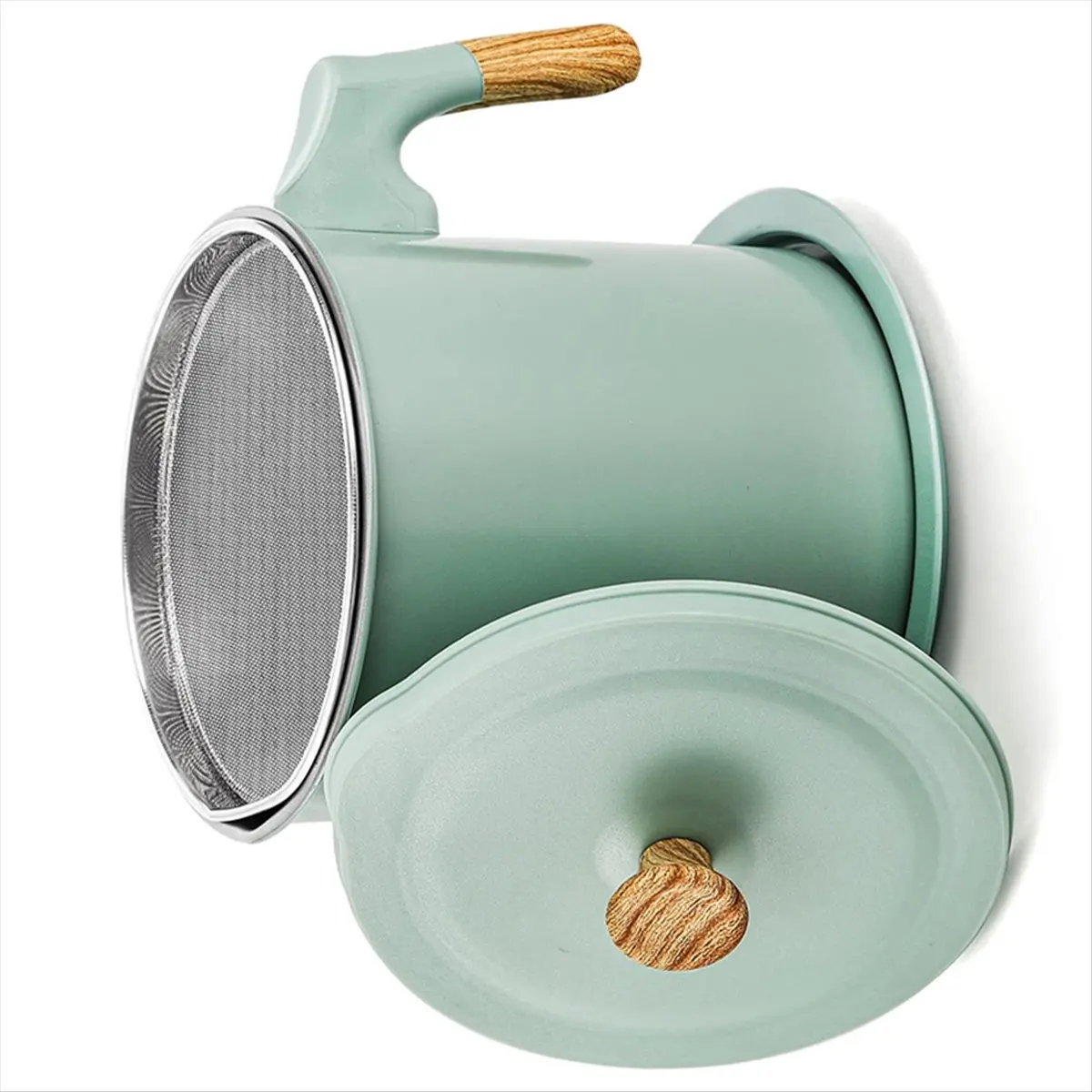 New Bacon Grease Container with Strainer 1.4L Stainless Steel Oil Filter Pot Cooking Oil Storage Pot with Strainer view 4