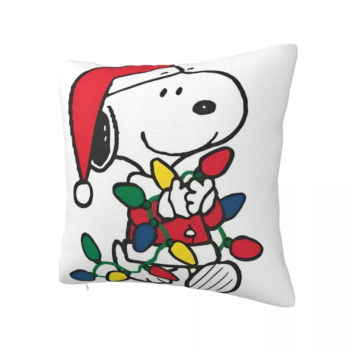 Peanuts Snoopy Gathers The Lights Double Sided Christmas Window Cling Pillow Cover Comic Cushion Cover Pillow Case Pillowcases