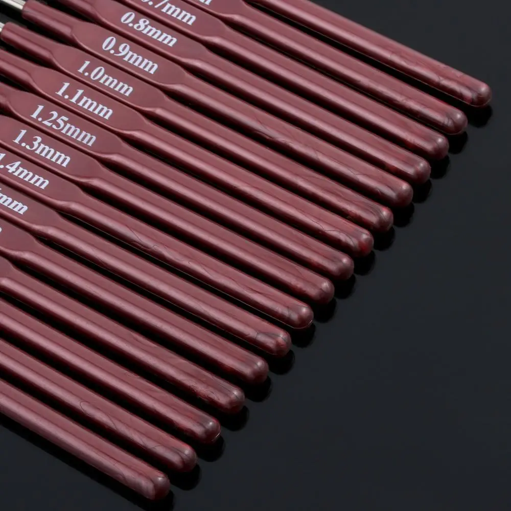 0.5 มม.-2.7 มม.ขนาดเล็กตุ๊กตา DIY เส้นด้ายถักเข็มถักโครเชต์ลูกไม้ Hook