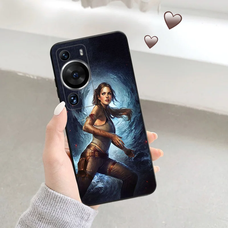 Silicone Black Phone Case for Motorola G200 5G G30 G31 One Fusion Tomb Raider Lara Croft Huawei P40 P30 P20 PSmart iphone6 Cover