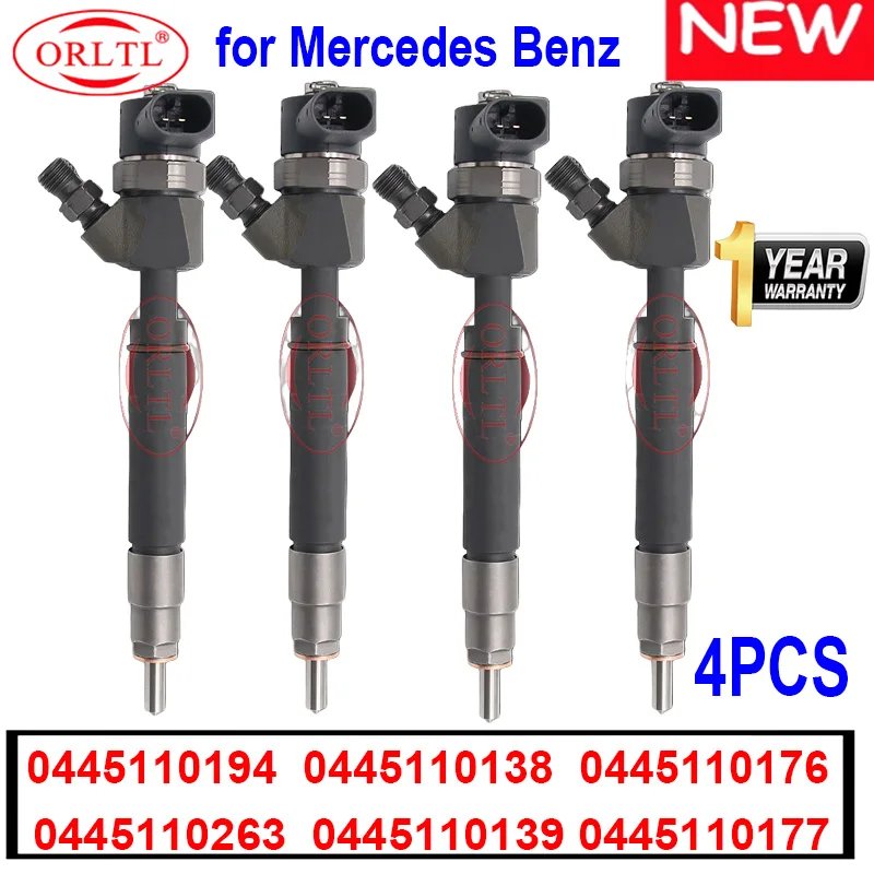 4pcs For Mercedes Benz 0445110194 0445110138 0445110176 0445110263 0445110139 0445110177 Genuine Genuine Fuel Injector