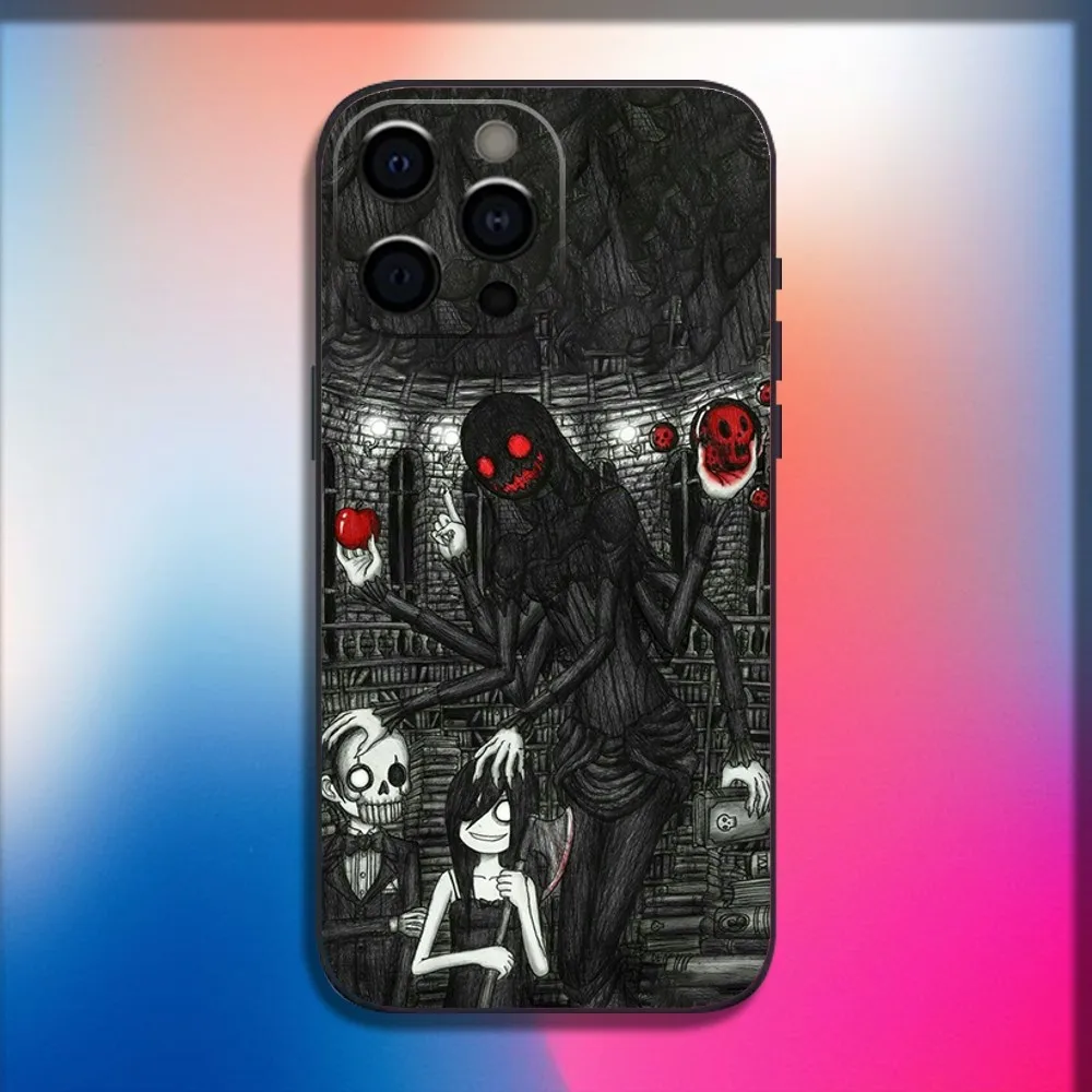 Love Black and Cute Emo Phone Case For iPhone 16,15,14,13,12,11,Pro,X,XS,Max,XR,Plus,Mini Soft Black Cover