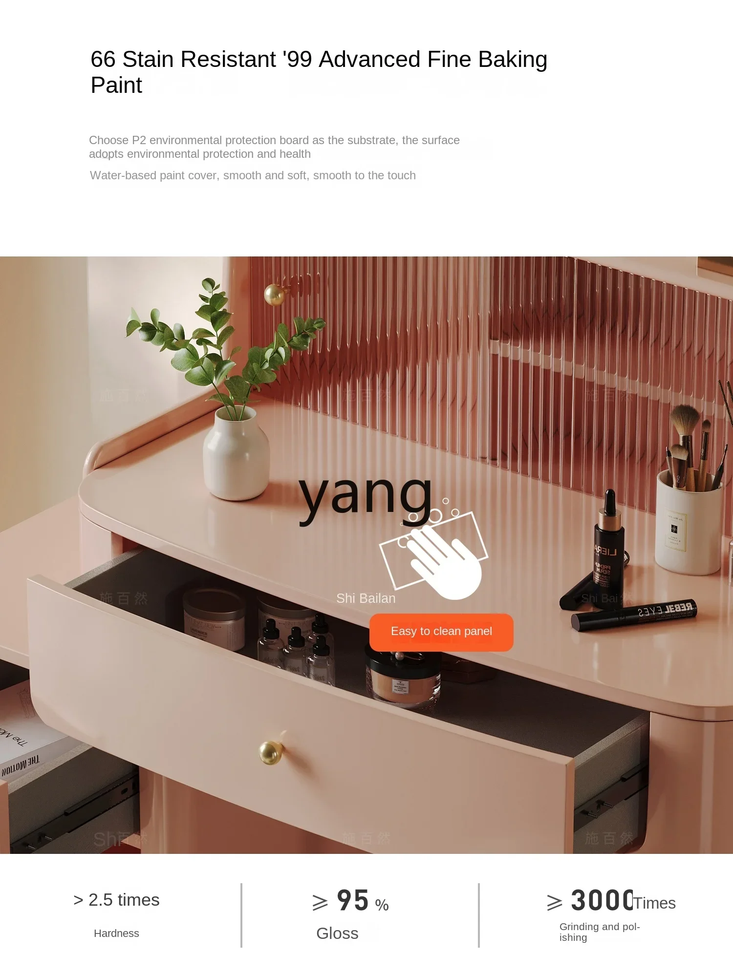 خزانة تخزين لغرفة النوم الرئيسية LH، نموذج تلسكوبي صغير مصمم على الطراز الكريمي #5