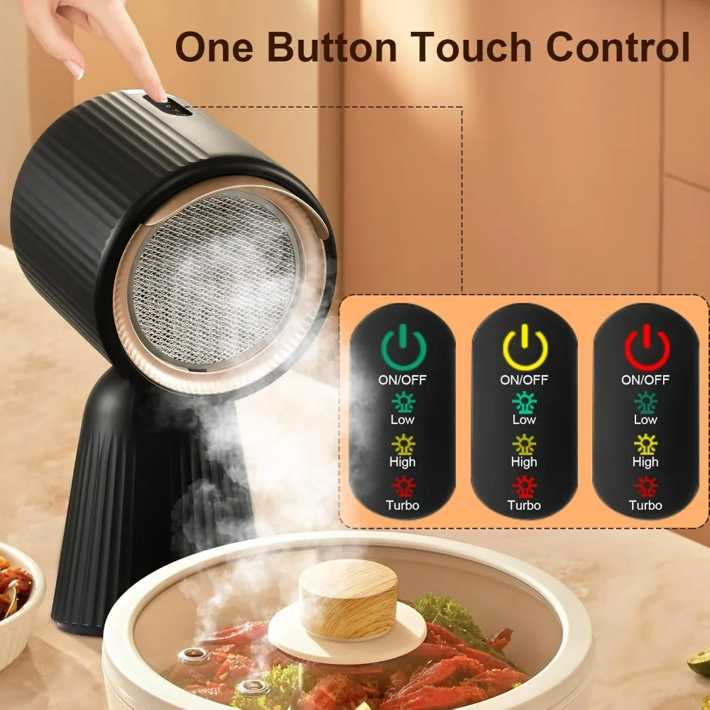 Portable Range Hood, One Button Control, Portable Kitchen Hood with Detachable Filters, Mini Extractor Hood for Kitchen, BBQ