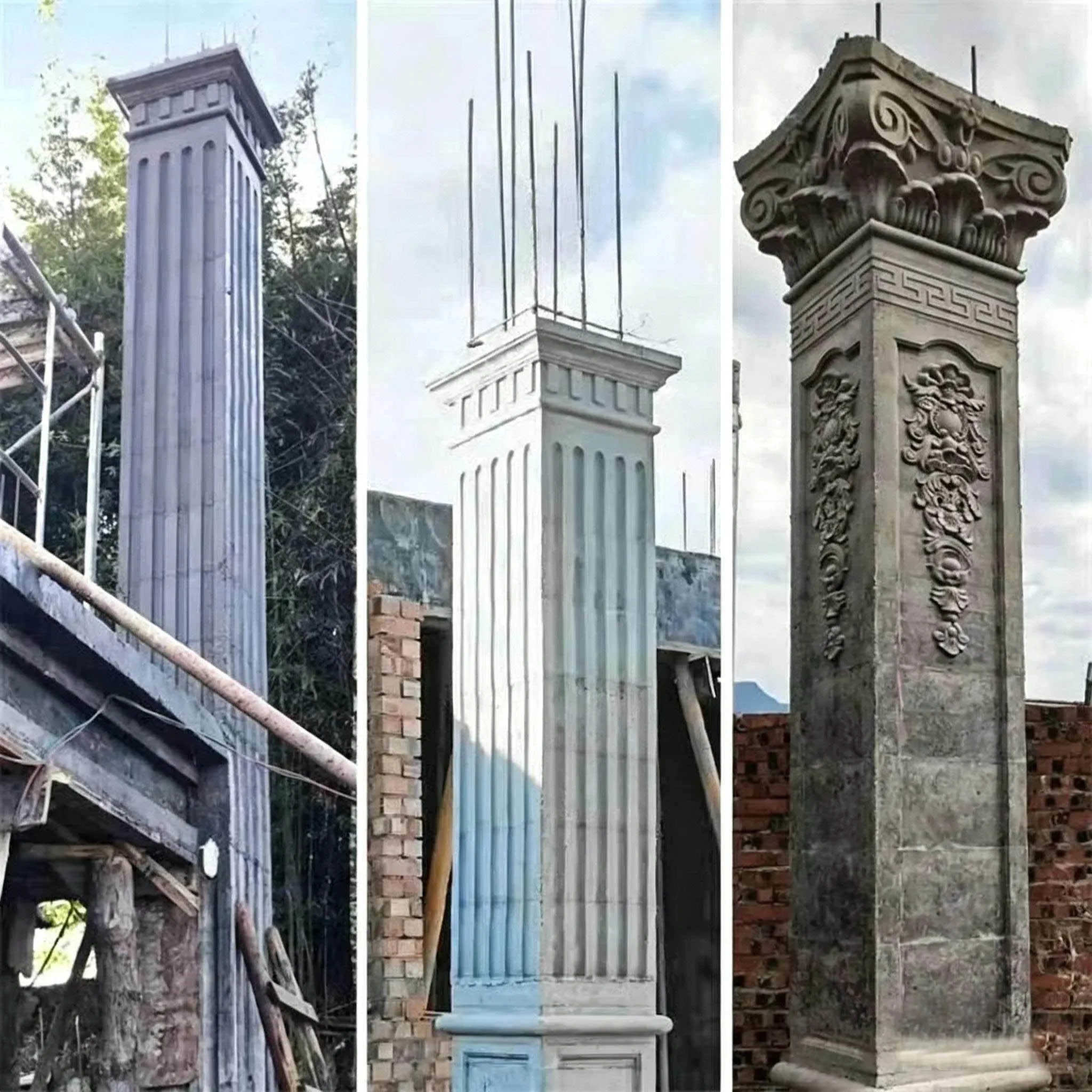 European Garden Villa Gate Column Square Column Cap Mold Roman Column Head Mold ABS Plastic Architectural Decorative Cement Mold