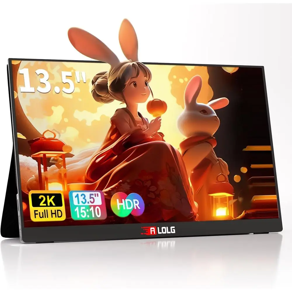 

13.5 2K 60Hz Portable Monitor with USB-C & HDMI, HDR, Slim IPS Panel, Smart Cover & Speakers for Laptops, PCs, PS4/5, Switch