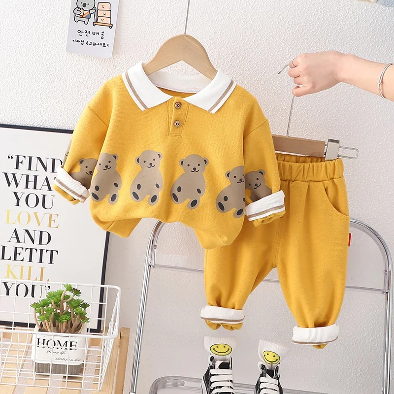 

NEW Children Toddler Clothing Kids Boys Girls Clothes Suit Infant Tracksuit Kids Sports Hooded Sweater Pants 2pcs/Set TRACKSUIT