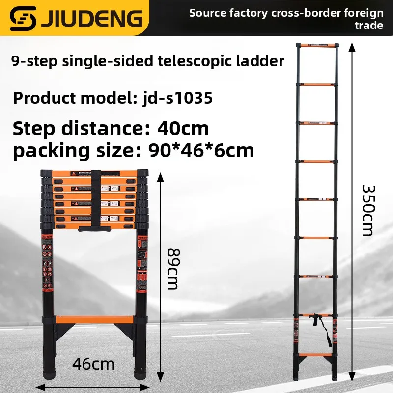 

Firm Jiudeng Manufacturer Telescopic Ladder Folding Engineering Household Escalator Multipurpose Outdoor Portable Wall Ladder