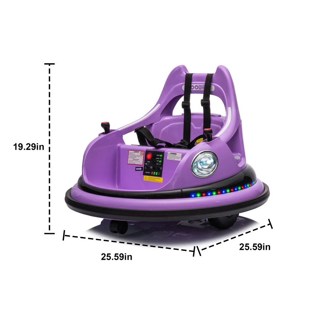 12V Ride on Bumper Car for Kids,electric Car for Kids,1.5-5 Years Old,W/Remote Control, LED Lights, Bluetooth & 360 Degree Spin