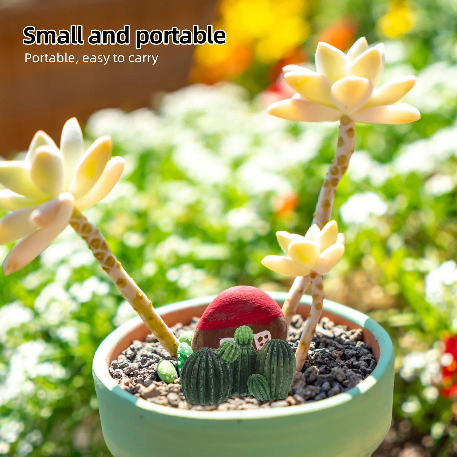 

3Pcs Micro DIY Resin Cactus Plant Miniature Landscape Decoration Faux Succulent Artificial Home Office Decor Faux Cactus DIY