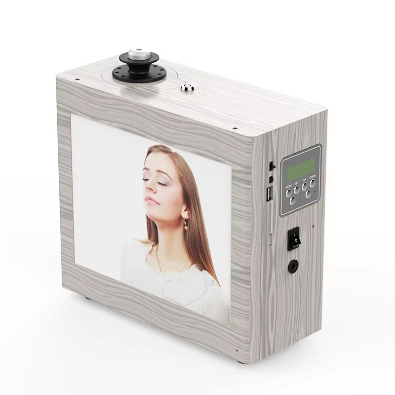 Electric Fragrance Essential Oil Scent Machine Custom Wooden Advertisement Screen HVAC Aroma Diffuser