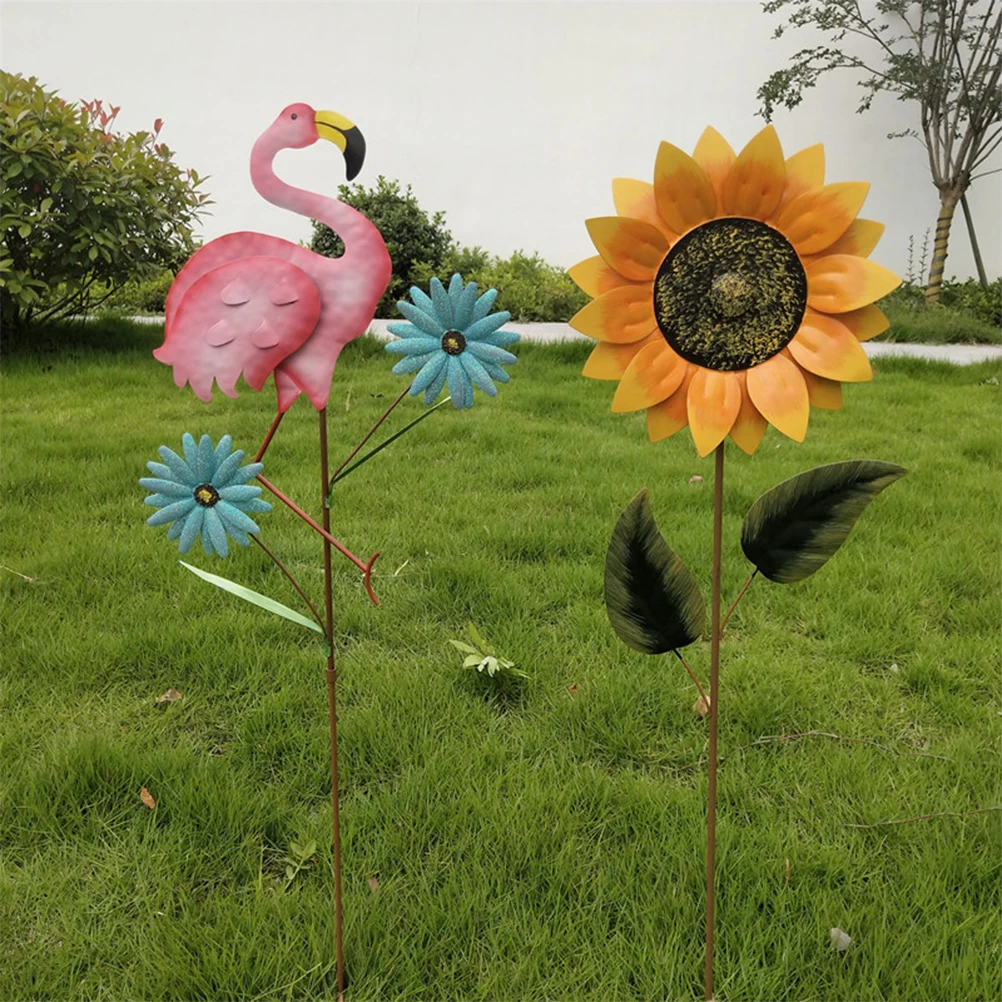 

Flamingo Garden Decoration Stake nament Wrought Iron Lawn Insert Outdoor Flamingo Shape Statue Sculpture Garden Decor