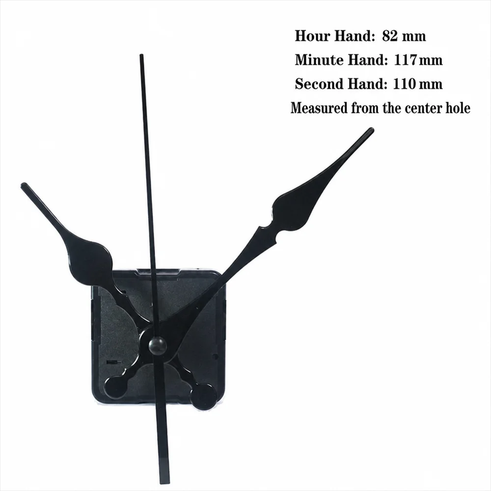 One Set 20mm Quartz Clock Movement Stand-alone Wall Clock Parts and Metal Hands for 5-7mm Thickness Diameter 25cm-30cm Panel