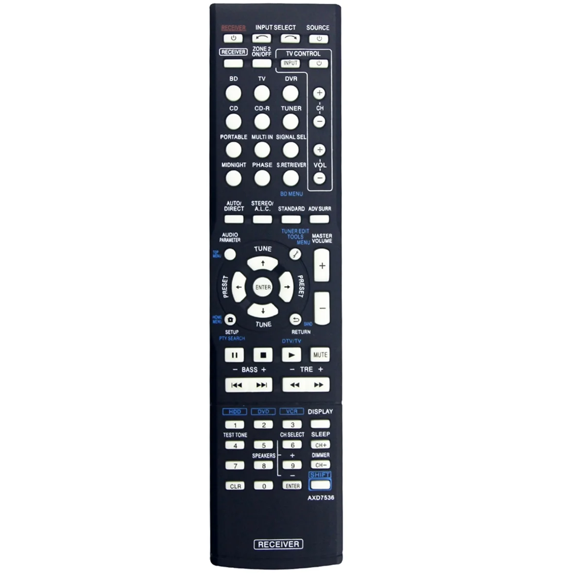 Y45A-Replace Axd7536 Remote Control for Pioneer Av Receiver Axd7517 Axd7621 Axd7501 Vsx-524-K Axd7536