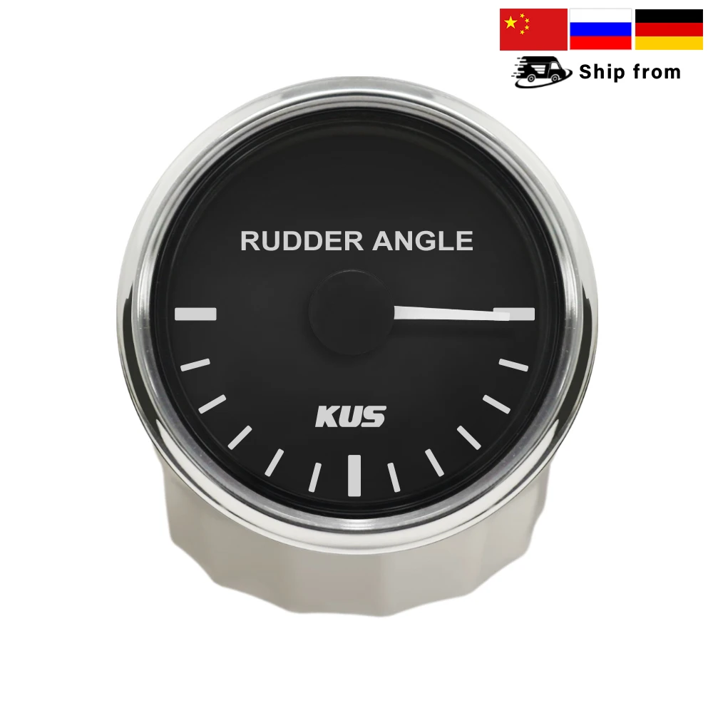 New KUS  52mm 85mm Boat udder Angle Indicator Gauge 12/24V for Boat Yacht  Rudder Sensor Red/Yellow Backlight