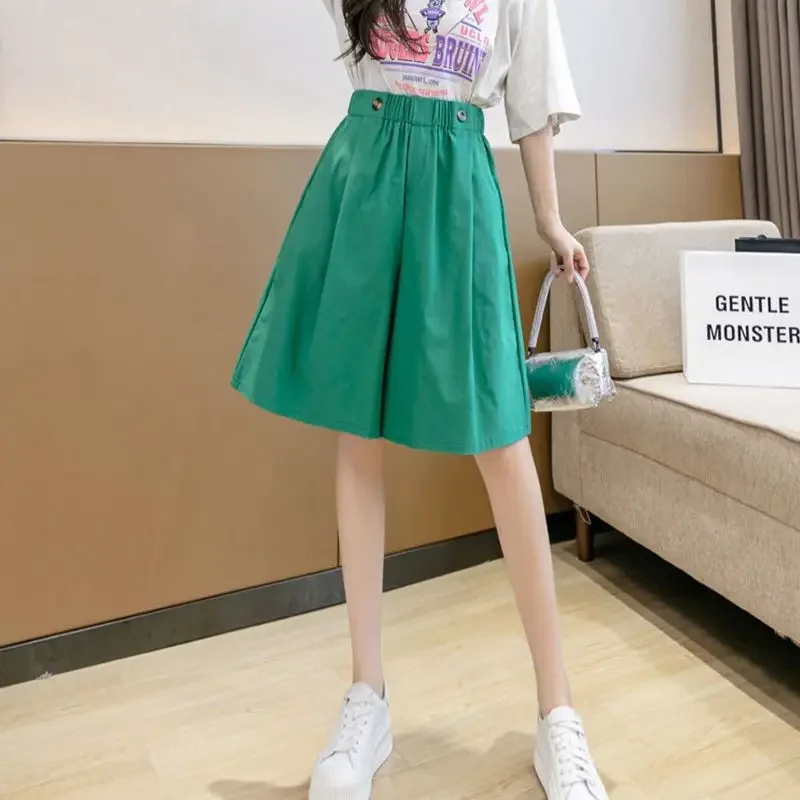 Bermuda Half Skirt Pants Short Woman Knee Length Shorts for Women Mid Culotte Elegant Hot Elasticty Fashion Clothing 2024 Cheap