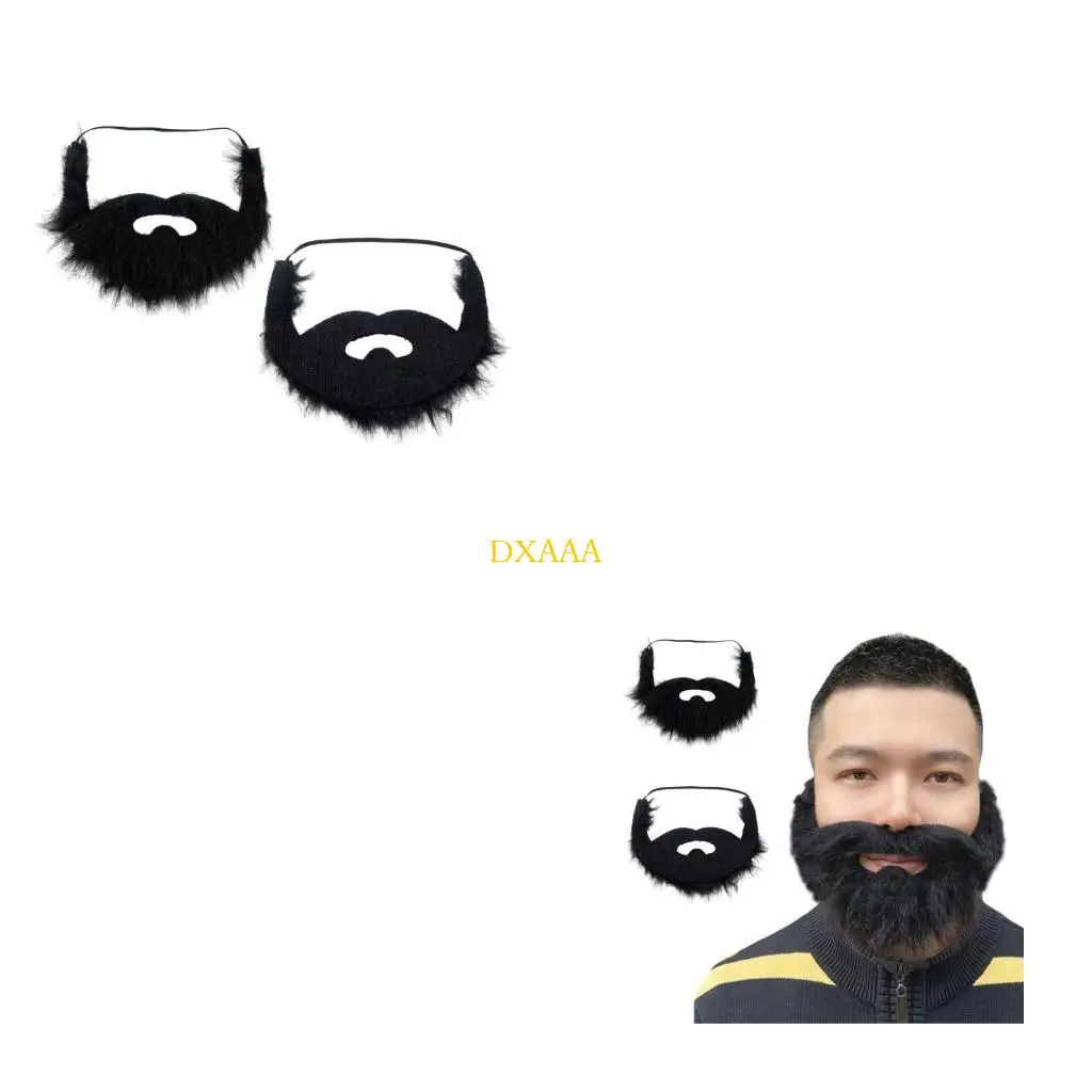 

DXAA Funny Black Beard Costume Halloween Beard Party Cosplay Costume, Black Beard Mustache for Women Men Halloween Dress up