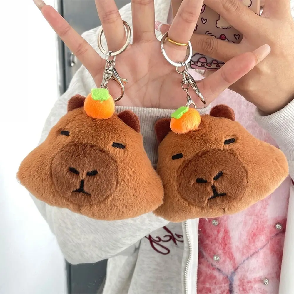 Multicolor Plush Capybara Keychain Cute Capybara Stuffed Animals Cartoon Capybara Pendant Car Ornament Toy Capybara Doll Keyring