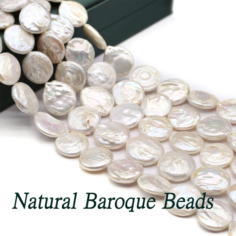 Natural Zhuji Freshwater Baroque Beads Loose Button Shape Baroque Bead for Jewelry Making Diy Necklace Earrings Accessoies 37cm