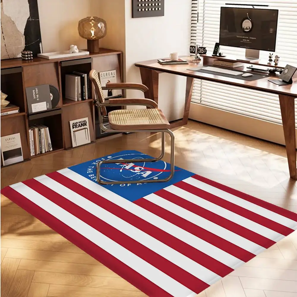 LOGO USA Agency N-NASA Room Mats Retro Multiple Choice Living Room Kitchen Rug Non-Slip Welcome Rug