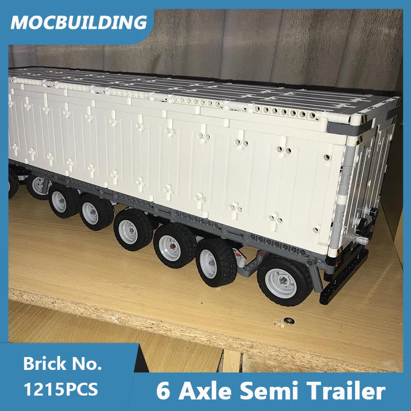 MOC Building Blocks 6 Axle Semi Trailer Modle DIY Assembled Bricks Creative Educational Collect Transport Toys Gifts 1215PCS